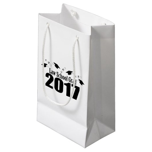 法律学校の卒業生の2017年の卒業のギフトバッグ(黒) スモールペーパーバッグ (正面アングル)