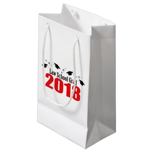 法律学校の卒業生の2018年の卒業のギフトバッグ(赤い) スモールペーパーバッグ (正面アングル)
