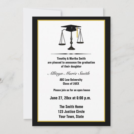 法律学校の卒業生Annoucement 招待状 (正面)