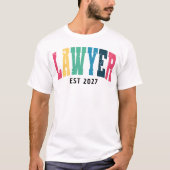 法律学生のためのカラフルな弁護士カスタムシャツ Tシャツ (正面)