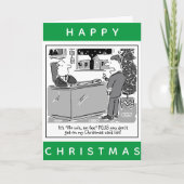 法律弁護士とクライアントの漫画ハッピークリスマス カード (正面)