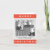 法律弁護士法廷おもしろい漫画クリスマス カード (正面)