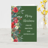 法律素朴のクリスマスの兄妹 カード (黄色い花)