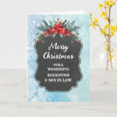 法律素朴の娘と息子メリークリスマス カード (黄色い花)