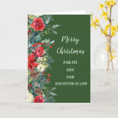 法律素朴の息子と娘メリークリスマス カード (黄色い花)