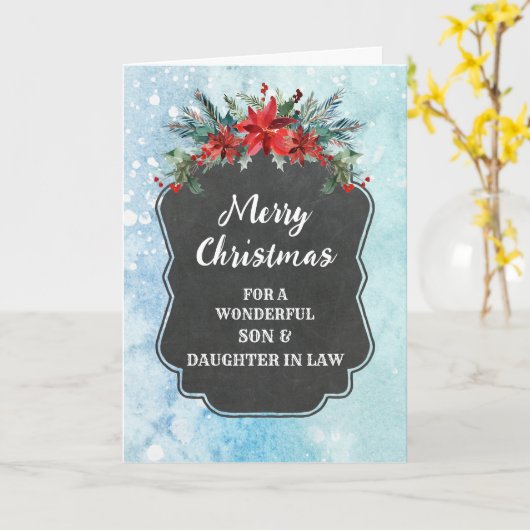 法律素朴の息子と娘メリークリスマス カード (黄色い花)