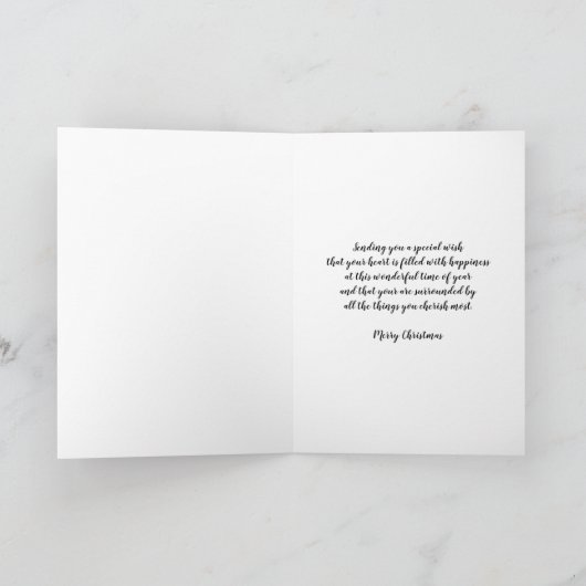 法律素朴の黒板の娘メリークリスマス カード (内部)