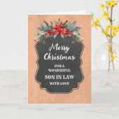 法律素朴の黒板息子メリークリスマス カード (黄色い花)