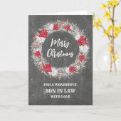 法律素朴の黒板息子メリークリスマス カード (黄色い花)