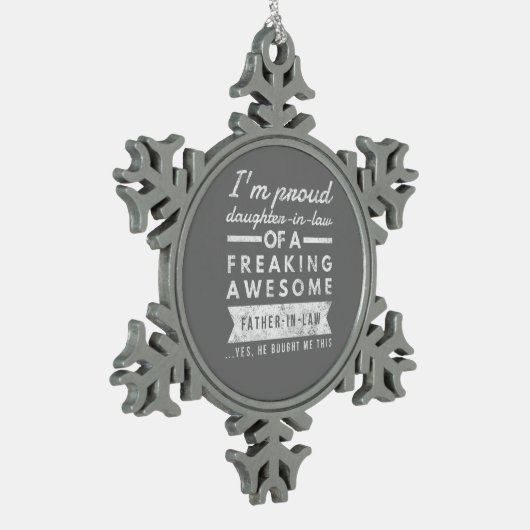 法律誇りを持ったパパの娘婿 スノーフレークピューターオーナメント (左)