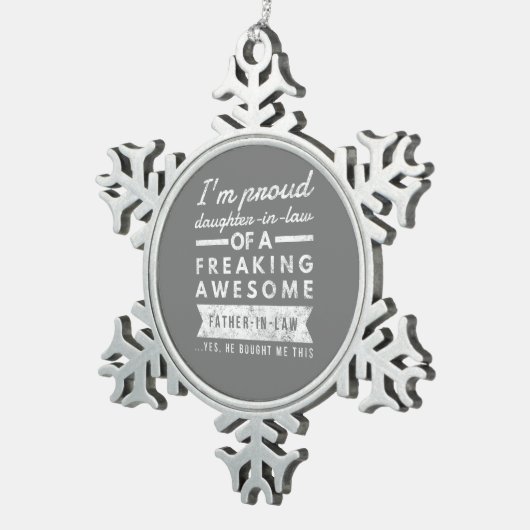 法律誇りを持ったパパの娘婿 スノーフレークピューターオーナメント (右)