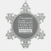 法律誇りを持ったパパの娘婿 スノーフレークピューターオーナメント (正面)