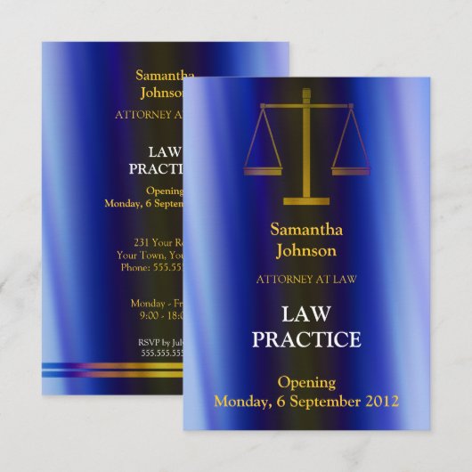 法律開会声明 招待状 (正面/裏面)