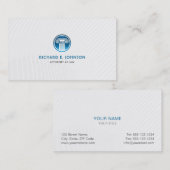 法律青い裁判所の柱アイコンの弁護士のしっかりした弁護士 名刺 (正面/裏面)