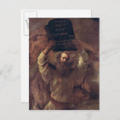 法律1659年のタブレットをこわしているモーゼ ポストカード (正面/裏面)