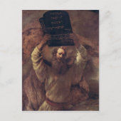 法律1659年のタブレットをこわしているモーゼ ポストカード (正面)