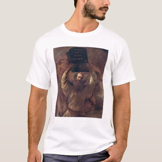 法律1659年のタブレットをこわしているモーゼ Tシャツ (正面)