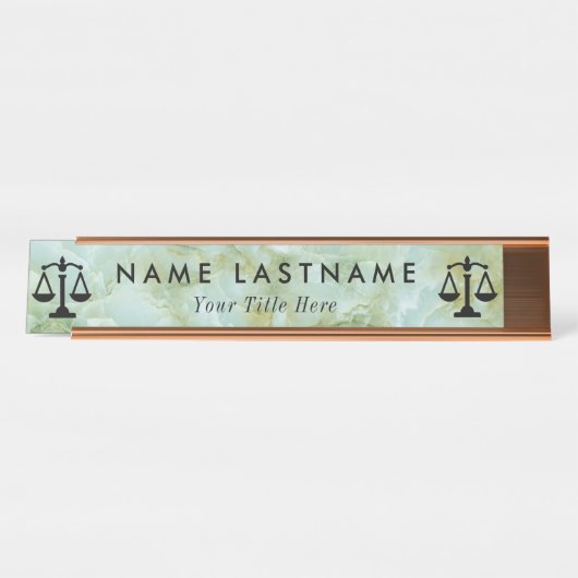 法律 | 正義はかりで測の | 弁護士デスク名プレート デスクネームプレート (正面)