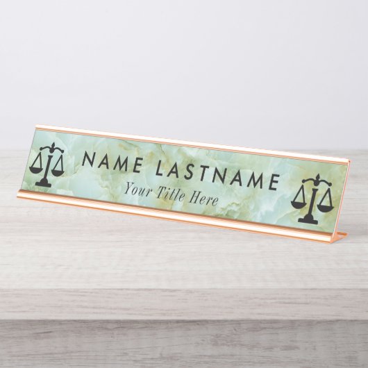 法律 | 正義はかりで測の | 弁護士デスク名プレート デスクネームプレート (正面)