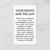 法律- 2 --を母乳で育てるテキサス州 コーリングカード (裏面)