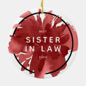 法最高のの姉妹の水パーソナライズされた色 セラミックオーナメント (裏面)