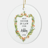 法最高の律姉のフローラパーソナライズされたリース セラミックオーナメント (左)