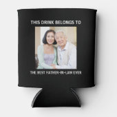 法最高の義父の写真パーソナライズされた黒 缶クーラー (正面)