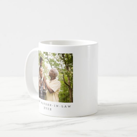 法最高の義父の写真パーソナライズされた コーヒーマグカップ (正面左)