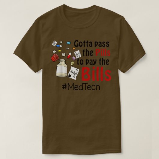 法案を支払うために薬を渡す Tシャツ (デザイン正面)