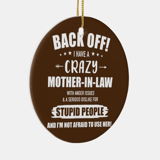 法熱狂するおもしろいの娘の義理の母 セラミックオーナメント (右)