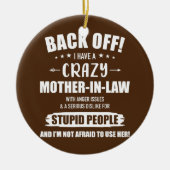 法熱狂するおもしろいの娘の義理の母 セラミックオーナメント (正面)