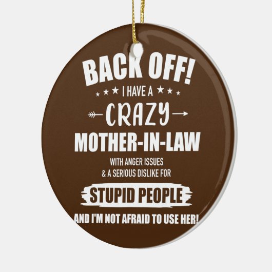 法熱狂するおもしろいの娘の義理の母 セラミックオーナメント (左)