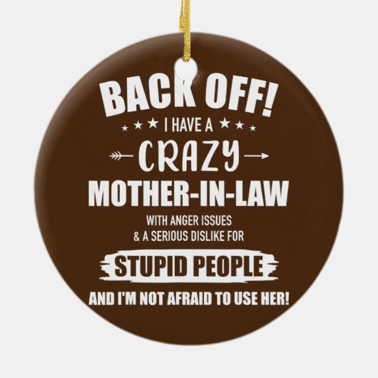 法熱狂するおもしろいの娘の義理の母 セラミックオーナメント (裏面)