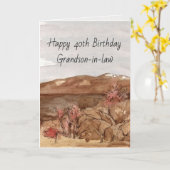 法王の山の中で幸せな40歳の誕生日の孫 カード (黄色い花)