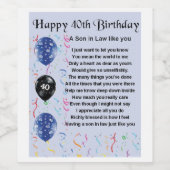 法王の息子の詩ボトルラベル40th誕生日 ワインラベル (シングルラベル)