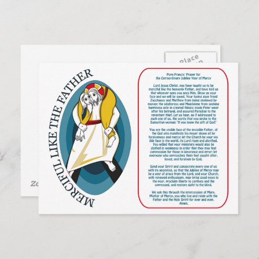 法王フランシスの祈りの言葉ジュビリー ポストカード (正面/裏面)