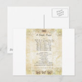 法王フランシス=聖フランシスシンプル祈りの言葉=バターフリー ポストカード (正面/裏面)