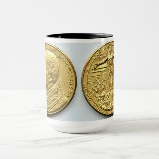 法王ヨハネパウロ二世の硬貨 マグカップ (中央)