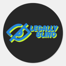 法的に盲目の黒いステッカー