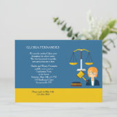 法的事項の女性の卒業の招待状 招待状 (スタンド正面)