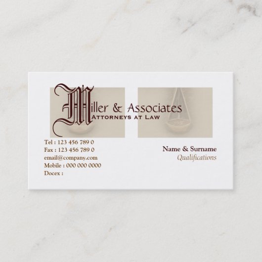 法的弁護士弁護士の法律 名刺 (正面)