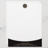 法的正義弁護士の弁護士のモダンな金ゴールドのスケール レターヘッド (正面/裏面)