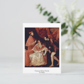 法皇のポールポートレートTitian著Iii ポストカード (スタンド正面)