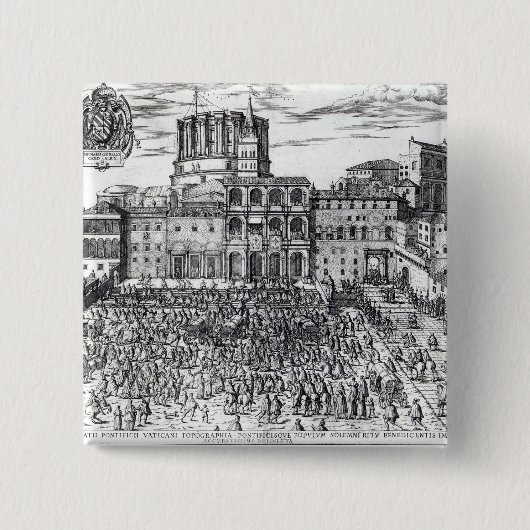 法皇のPius祝福V 缶バッジ (正面)