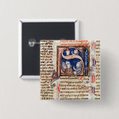 法皇を描写しているグレゴリーHistoriatedのイニシャル」 缶バッジ (正面&裏面)