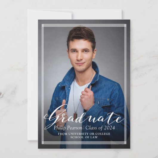 法科卒業エレガントパーティーの写真 招待状 (裏面)