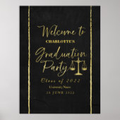 法科卒業エレガントパーティー歓迎サイン ポスター (正面)