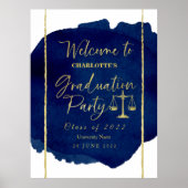 法科卒業エレガントパーティー歓迎サイン ポスター (正面)