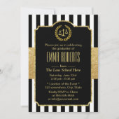 法科卒業モダン金ゴールド弁護士 招待状 (正面)