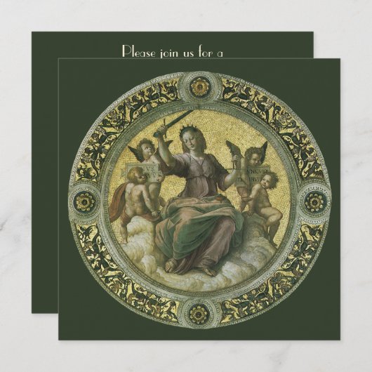 法科卒業ラファエル・サンツィオによる正義 招待状 (正面/裏面)